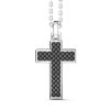 Colliers | Zancan Gioielli Zancan Silver Necklace With Cross Pendant And Black Stones.