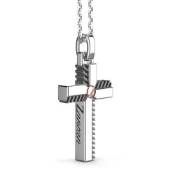 Colliers | Zancan Gioielli Zancan Silver Necklace With Cross Pendant And Rose Gold Screw.