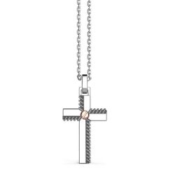 Colliers | Zancan Gioielli Zancan Silver Necklace With Cross Pendant And Rose Gold Screw.