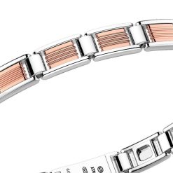 Bracelets | Zancan Gioielli Zancan Silver And 18K Rose Gold Link-Only Bracelet.