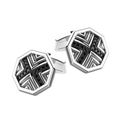 Boutons De Manchette | Zancan Gioielli Zancan Silver Cufflinks With Black Stones.