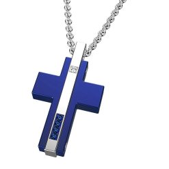 Colliers | Zancan Gioielli Zancan Steel Necklace With Cross And Precious Stones