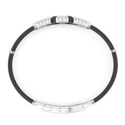 Bracelets | Zancan Gioielli Zancan Kevlar Bracelet With Silver Tag And Black Stones. 19