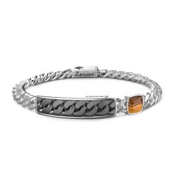 Bracelets | Zancan Gioielli Zancan Curb Chain Bracelet With Tag And Tiger'S Eye.