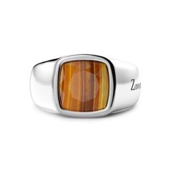 Bagues | Zancan Gioielli Silver Ring With Tiger'S Eye. 18