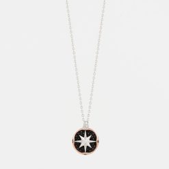 Colliers | Zancan Gioielli Zancan Gold Necklace With Wind Rose Pendant And Diamonds.