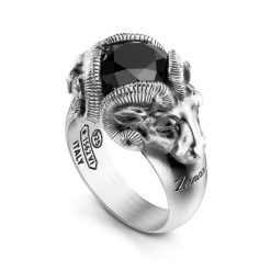 Bagues | Zancan Gioielli Zancan Ring With Rams And Silver Onyx. 18