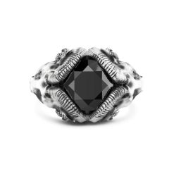 Bagues | Zancan Gioielli Zancan Ring With Rams And Silver Onyx. 18