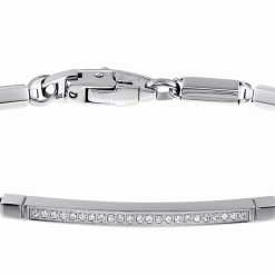 Bracelets | Zancan Gioielli Zancan Steel Bracelet With White Stones.