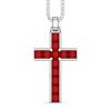 Colliers | Zancan Gioielli Collier Zancan En Argent Avec Pendentif Croix Et Pierres Naturelles. Rouge