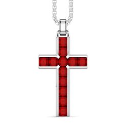 Colliers | Zancan Gioielli Collier Zancan En Argent Avec Pendentif Croix Et Pierres Naturelles. Rouge