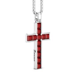 Colliers | Zancan Gioielli Collier Zancan En Argent Avec Pendentif Croix Et Pierres Naturelles. Rouge