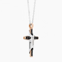 Colliers | Zancan Gioielli Zancan White Gold Necklace With Cross And Diamonds.