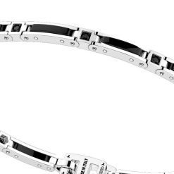 Bracelets | Zancan Gioielli Zancan Bracelet Made From Silver And Ceramic With Stones. Noir