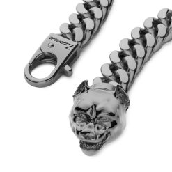 Bracelets | Zancan Gioielli Zancan Silver Curb Chain Bracelet With Pit Bull Head Closure. 19