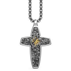 Colliers | Zancan Gioielli Zancan Silver Necklace With Barbed-Wire Cross Pendant.