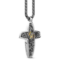 Colliers | Zancan Gioielli Zancan Silver Necklace With Barbed-Wire Cross Pendant.