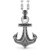 Colliers | Zancan Gioielli Zancan Silver Necklace With Anchor Pendant And Black Stones.