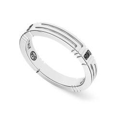 Bagues | Zancan Gioielli Zancan Silver And Black Stone Band Ring. 18