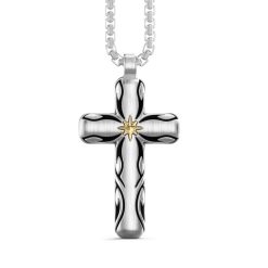 Colliers | Zancan Gioielli Zancan Silver Necklace With Cross Pendant And Tribal Motif.