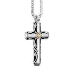 Colliers | Zancan Gioielli Zancan Silver Necklace With Cross Pendant And Tribal Motif.