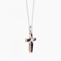 Colliers | Zancan Gioielli Zancan White Gold Necklace With Cross And Diamonds.