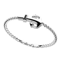 Bracelets | Zancan Gioielli Zancan Silver Beads Bracelet With Anchor And Black Stones. Classique