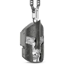 Colliers | Zancan Gioielli Zancan Silver Necklace With Spartan Skull Pendant. Noir