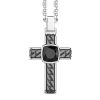 Colliers | Zancan Gioielli Silver Necklace With Cross Pendant And Square Onyx.