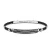 Bracelets | Zancan Gioielli Zancan Silver Bracelet With Kevlar Cord And Black Stones. 19