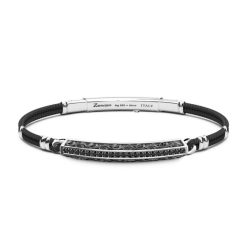 Bracelets | Zancan Gioielli Zancan Silver Bracelet With Kevlar Cord And Black Stones. 19