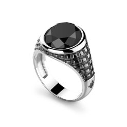 Bagues | Zancan Gioielli Zancan Silver Ring With Black Stone. 18