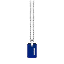 Colliers | Zancan Gioielli Zancan Steel Necklace With Tag And White Sapphires.