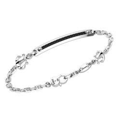 Bracelets | Zancan Gioielli Zancan Silver Bracelet With Tag, Anchors And Black Stones. 19