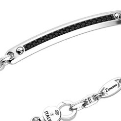 Bracelets | Zancan Gioielli Zancan Silver Bracelet With Tag, Anchors And Black Stones. 19