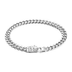 Bracelets | Zancan Gioielli Zancan Silver Curb Chain Bracelet With Snake Head Closure.