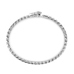 Bracelets | Zancan Gioielli Zancan Silver Curb Chain Bracelet With Snake Head Closure.