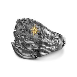 Bagues | Zancan Gioielli Zancan Burnished Silver Ring With Sea Waves. 20