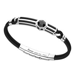 Bracelets | Zancan Gioielli Zancan Kevlar Bracelet With Silver Tag And Onyx.