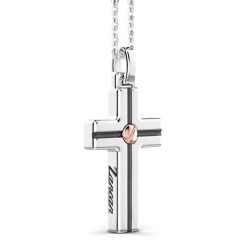 Colliers | Zancan Gioielli Zancan Silver Necklace With Cross Pendant And Rose Gold Screw.