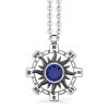 Colliers | Zancan Gioielli Zancan Silver Necklace With Sun Pendant And Blue Stone.