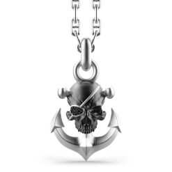 Colliers | Zancan Gioielli Zancan Silver Necklace With Pirate Skull Pendant.