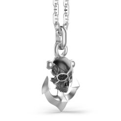 Colliers | Zancan Gioielli Zancan Silver Necklace With Pirate Skull Pendant.