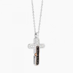 Colliers | Zancan Gioielli Zancan White Gold Necklace With Cross And Diamonds.