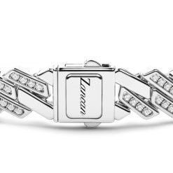 Bracelets | Zancan Gioielli Zancan Silver Link-Only Bracelet With Black Stones. Blanc