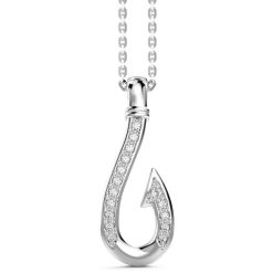 Colliers | Zancan Gioielli Zancan Silver Necklace With Hook Pendant And Stones.