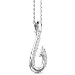 Colliers | Zancan Gioielli Zancan Silver Necklace With Hook Pendant And Stones.