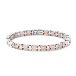 Bracelets | Zancan Gioielli Zancan Silver And Rose Gold Men'S Bracelet.