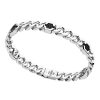 Bracelets | Zancan Gioielli Zancan Silver Curb Chain Bracelet With Black Stones.