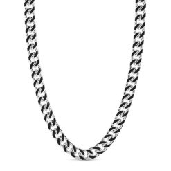 Colliers | Zancan Gioielli Zancan Silver Curb Chain Necklace With Black Lacquer.